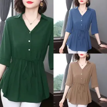 mid arm length blouse