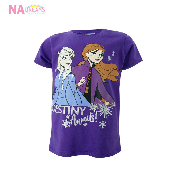 disney-เสื้อยืดคอกลม-เสื้อคอกลม-ผ้าคอตตอนสแปนเด็กซ์-ลายการ์ตูน-โฟรเซ่น-frozen-จาก-nadreams-เนื้อผ้าดี-นุ่มมาก