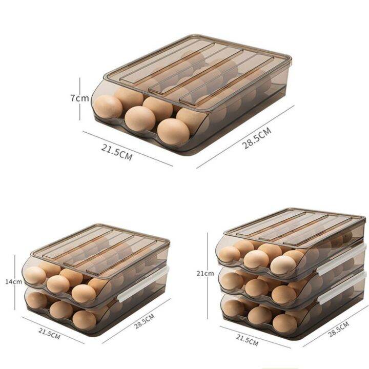 dgthe-ถาดใส่ไข่ตะกร้าเก็บไข่ที่ใส่ไข่กล่องไข่สำหรับใช้ในครัวเรือนพลาสติกใสหลายชั้น