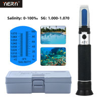 Yieryi Handheld Brix 0-100 ‰ เครื่องวัดความเค็ม 1.000-1.070SG เครื่องวัดความเค็มน้ำทะเล salinometer ATC จาก 10 ถึง 30C แบบพกพา Refractometer