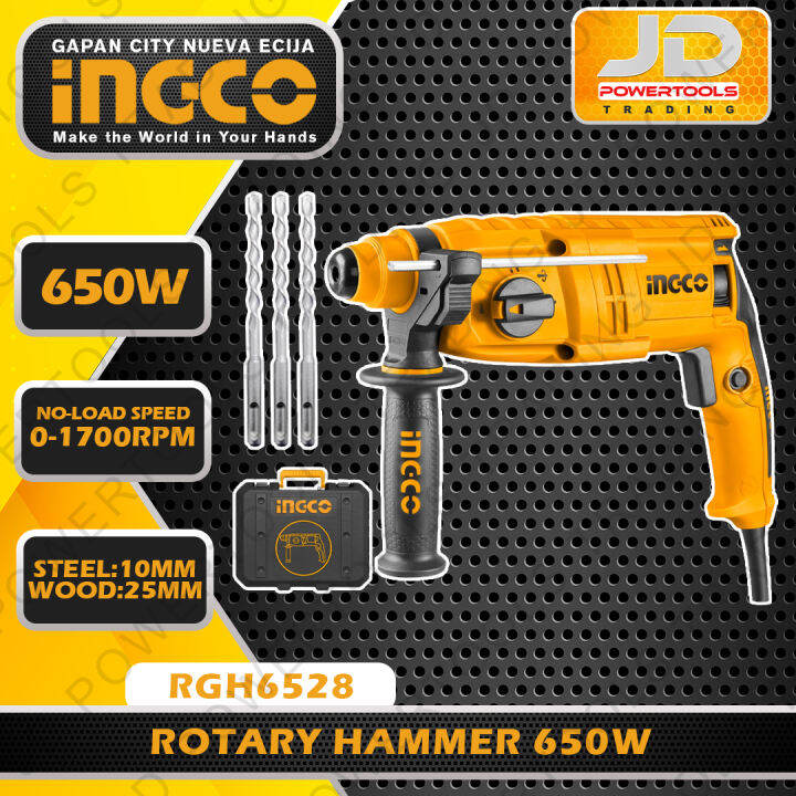 Ingco Industrial SDS Plus Rotary Hammer / Chipping Gun 650W with 3pcs