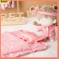 BRAIN 1 Set 2รูปแบบ อุปกรณ์ของเล่น ตุ๊กตาผ้าฝ้ายยัดไส้ ถุงนอนลายการ์ตูน เสื้อผ้าตุ๊กตา20ซม. ที่คาดผมน่ารัก เสื้อผ้าขนาดเล็ก