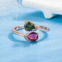 Hot Selling Feng Shui Drop Double Color Treasure Open Ring Womens Korean Edition Multi Color INS Wind Ring H2O4