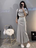 The new spring 2023 han edition of French summer high waist show thin coat split skirts soft outfit suits