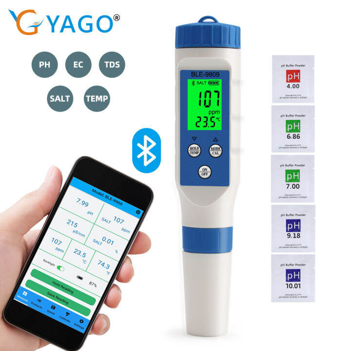 RCYAGO บลูทูธ 5.0 น้ำบลูทูธ คุณภาพ Tester PH TDS EC มิเตอร์ออนไลน์ ...