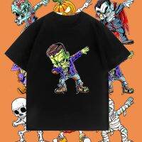 เสื้อยืด  เกลียดฮีโร่ ฮิปฮอป ซอมบี้ ฟักทองฮาโลวีน Halloween T-shirt