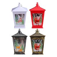 Christmas Lantern Santa LED Lantern Battery Powered Energy Saving Night Light with Handle Decorative Christmas Lamp Portable for Party Outdoor Closet Desk Table usefulness