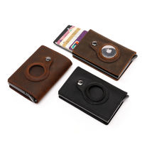 Genuine Leather Wallets For Apple Airtag Case Multi-card Men Wallet Credit Card Holder Vintage Purses With Money Clips