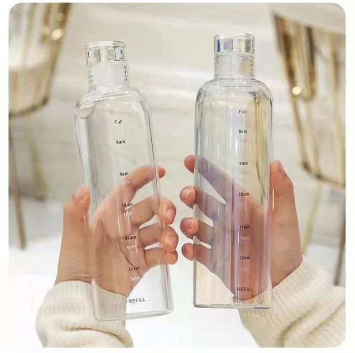 500ml-time-scale-glass-water-bottle-glassware-with-time-marker-cover-for-water-drink-transparent-milk-juice-glass-bottle