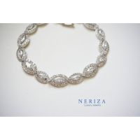 Neriza Jewelry/ข้อมือเพชรสังเคราะห์เกรดพรีเมี่ยมประกายไฟเทียบเท่าเพชรแท้ จัดส่งฟรี NB022