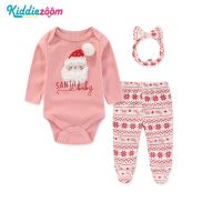Kiddiezoom New Christmas Set Newborn Baby Clothes Set 3 Pieces Baby Girl