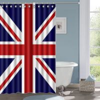 Custom Union Jack Flag Waterproof Polyester Fabric Shower Curtain Bathroom Home Decor