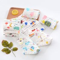 ✼✆ 1pc Gauze Baby Towel 30x30cm Muslin Cotton Infant Face Towel Six-layers Skin-friendly Kids Absorbent Handkerchie Random Colour