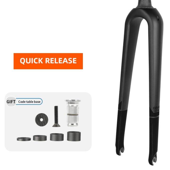 TOSEEK Gravel Fork All Carbon Fiber Road Bicycle Front Fork Quick Release / Thru Axle Ultralight