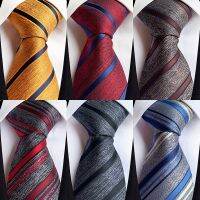 Men 39;s Classic Microfiber Stripped Neck Ties Designer Silk Neckties for Wedding Party Business Formal Event Father Husband Gifts