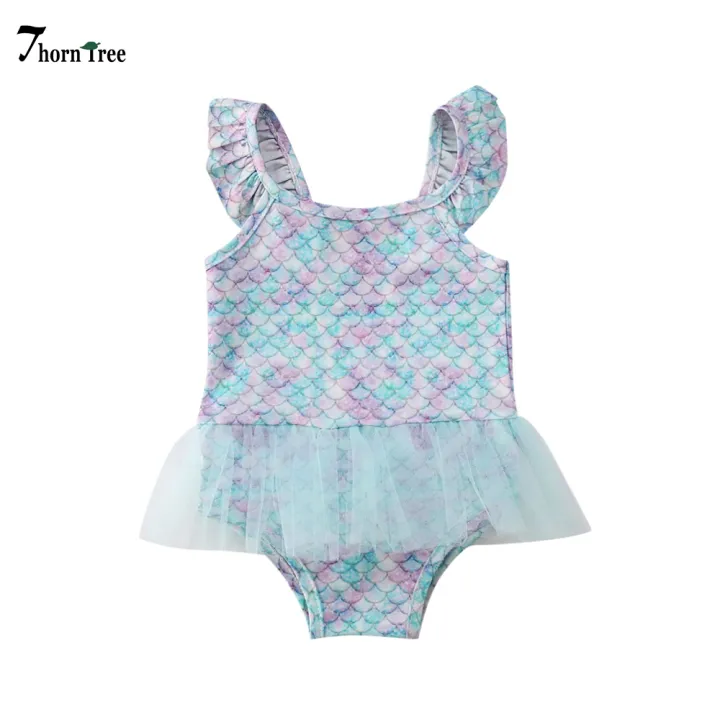Kid Baby Girl Bikini Suit Mermaid Onepiece Swimsuit Swimwear Bathing