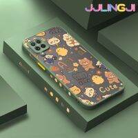 Jlingji เคสปลอกสำหรับ Samsung กาแลคซี A22 4G A22 5G เคส M22การ์ตูนสัตว์บางน่ารักมีน้ำค้างแข็งโปร่งใสแข็งขอบสี่เหลี่ยมรูปแบบกันกระแทกปลอกซิลิโคนเคสนิ่มป้องกันคลุมทั้งหมด