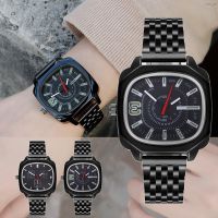⌚ นาฬิกาแฟชั่น⌚ The year of the tiger square contracted new alloy steel with big wrist watch digital time scale quartz trend