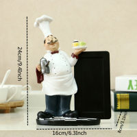 VILEAD 24cm Resin Mustache Chef Message Board Figurines Creative Small Blackboard Ornaments Decoracion Hogar Restaurant Gifts