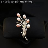 【hot】№▥❁  Exquisite Pérola Bouquet Flor Broche Artesanato De Luxo Corsage para Mulheres Decote Pin Acessórios Strass Jóias