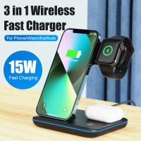 ZZOOI 15W Qi Fast Wireless Charger Stand For iPhone 14 Pro 13 12 11 XS XR X 8 Apple Watch 8 7 SE 6 5 Airpods Pro 3 in 1 Charging Dock