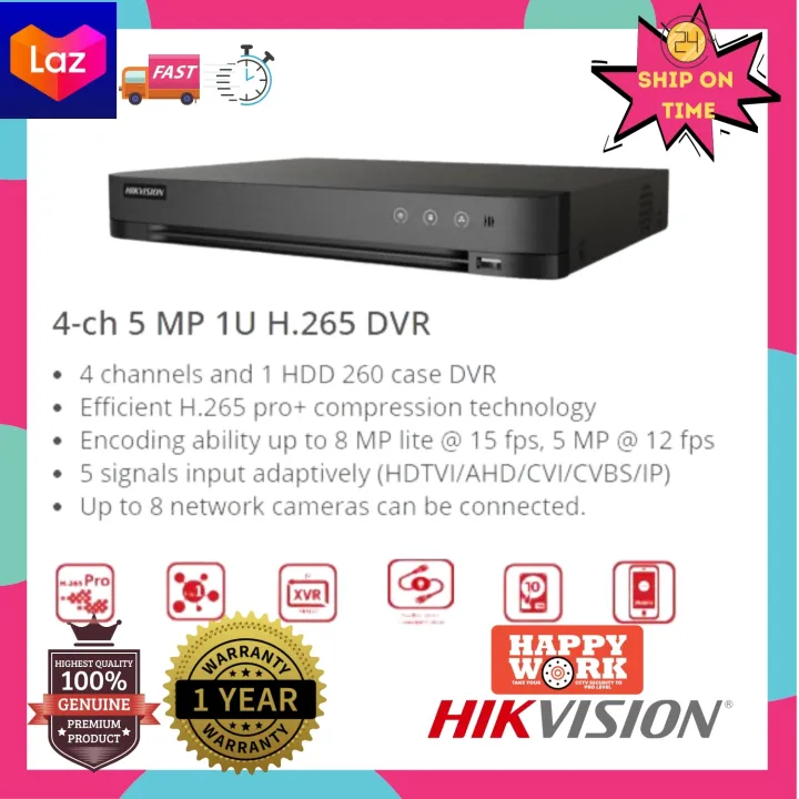 HIKVISION DS-7204HUHI-K1/E 4 Channel 5MP Up To 8MP DVR | Lazada PH