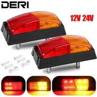 【LZ】▧❧❀  Waterproof Side Marker Lights lâmpada de advertência Turn Signal largura de aviso Red Amber caminhão reboque ônibus escolar 8Leds 12V 24V