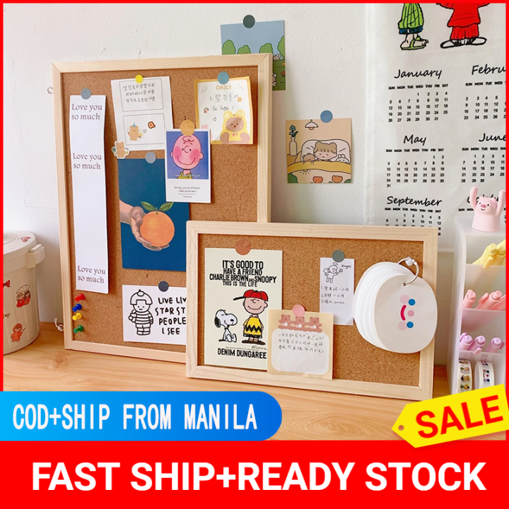 Message Cork Board Wood Frame Whiteboard Drawing Boards Combination