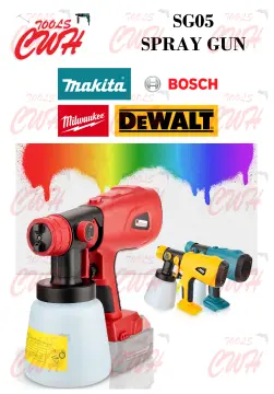 Milwaukee battery paint online spray gun