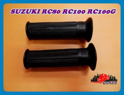 SUZUKI RC80 RC100 RC100G HANDLE GRIP RUBBER "BLACK" // ปลอกมือ ปลอกแฮนด์ SUZUKI RC80 RC100 RC100G สีดำ สินค้าคุณภาพดี