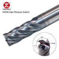 โซลิดคาร์ไบด์เคลือบ 4Flute Endmill Unquel space Chip Lead การประมวลผลที่มีประสิทธิภาพสแตนเลส เหล็ก โลหะผสมไทเทเนียม