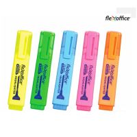 ปากกาเน้นข้อความ Flexoffice รุ่น FO-HL05 ขนาดเส้น 1-4mm หัว 4.0mm (แพ็ค 5 ด้าม)