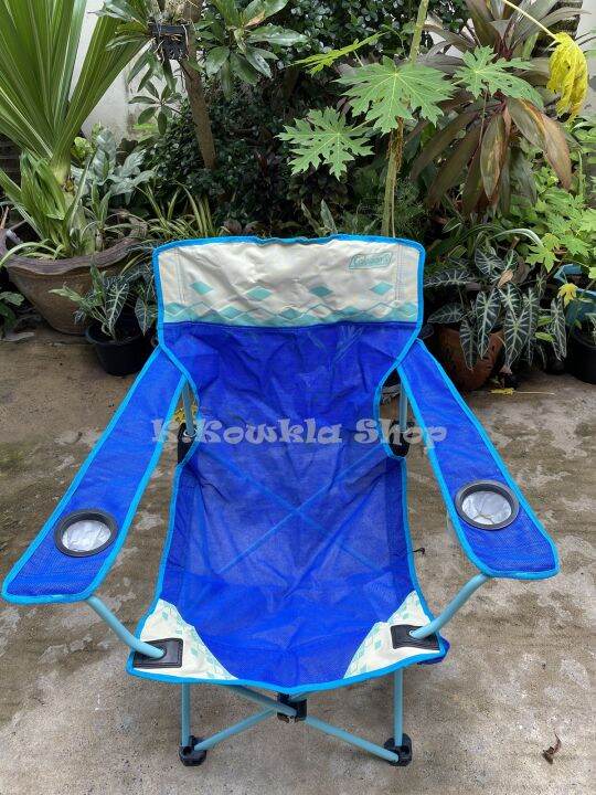 สินค้าพร้อมส่ง-เก้าอี้แคมป์ปิ้งโคลแมน-เก้าอี้สนาม-coleman-mesh-chair-argyle-blue-170-7642