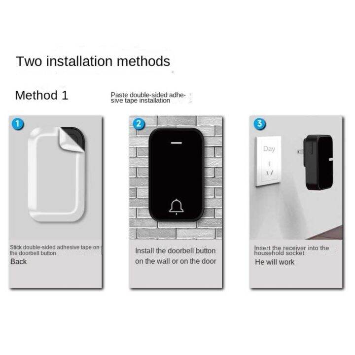 100v-230v-self-generating-wireless-doorbell-battery-free-waterproof-200m-ultra-long-distance-a-doorbell-button-two-receivers