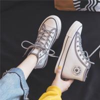 COD DSFGERTGYERE Ready Stock ! Women Ulzzang style White Casual Canvas Shoes Korea Fashion Flat Breathable High Top Sneakers