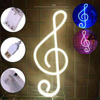 Neon Sign LED Music Note Neon Light BatteryUSB Powered Colorful Neon Lamp Wall Mounted Music Bar Nightlight Decorative Table2023