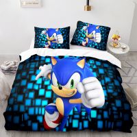 【Baixiang Flower City】   ﹊✽◎  2 3 Pieces Soft Microfiber Bedding Sets US/Europe/UK Size Sonic Quilt Cartoon Bed Cover Duvet Cover Pillow Case Sets Children