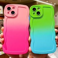 Floveyoo เคสโทรศัพท์มีลายไล่ระดับสีสุดหรูสำหรับ iPhone 11 12 13 14 Pro Max Plus Mini XS X XR 7 8 Plus เคสซิลิโคนคลุมนิ่มกันชน