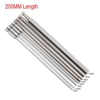 200mm Long S2 Electric Screwdriver Hexagon Bit Set Hard Hex Head 1/4 Hex Shank Magnetic Screwdriver Bit Hand Tools 2mm to 10mm