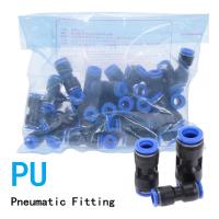 100Pcs 50Pcs PU 2-way Pipe Connector Pneumatic Fitting Plastic 4mm 6mm 8mm Staght Push In Quick Slip Lock Fittings Hand Tool Parts Accessories