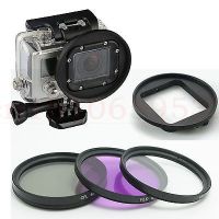 ชุดแหวนรองเลนส์กล้องถ่ายรูปแฟล็นด์ Cpl Uv เลนส์กรองแสง58แผ่นกรอง Mm สำหรับ Gopro Hero 3