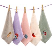 ♟﹍ 5pcs/Lot Super Soft Cute Hand Towel Baby rapid drying Small Size Face Towels With Embroidery toalla microfibra 25x25cm