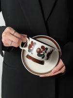 Genuine Original High-end Medieval Creative Ceramic Coffee Cup and Saucer Set Exquisite Afternoon Tea Hand-painted Mug with Handle Water Cup