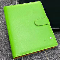 MSS Pure Green Magnetic Catch Luxury MB Notebook Leather Cover &amp; Quality Paper Chapters Unique Loose-Leaf Writing Stationery ~
