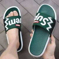 Mens slippers slip fashion word drag mens thick-soled boys trend sandals and slippers to wear.拖鞋男防滑时尚一字拖男士厚底男生潮流凉拖鞋外穿