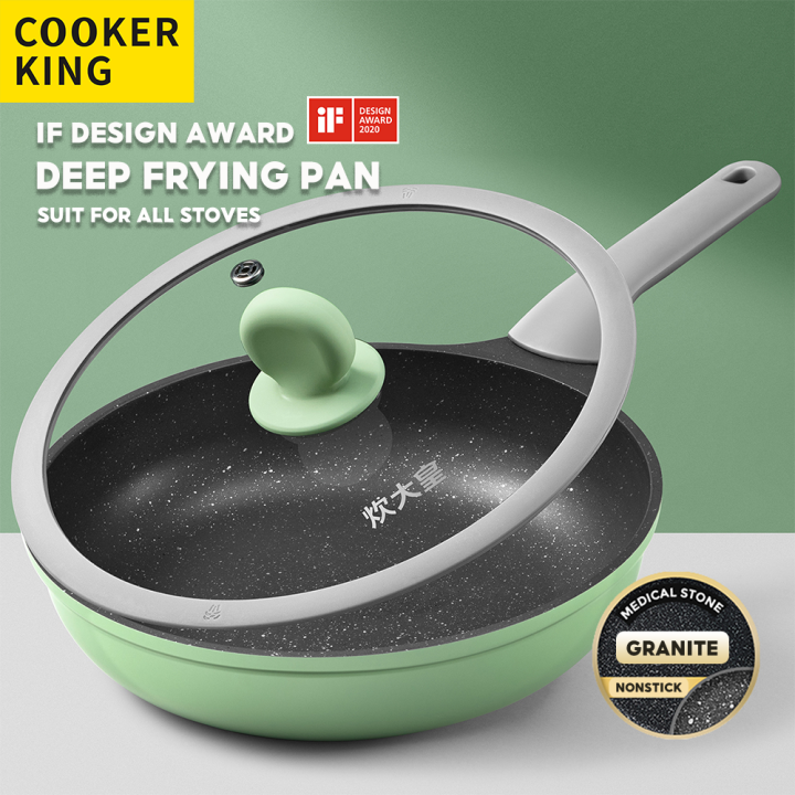 cooker-king-กระทะอลูมิเนียมหล่อ-28-ซม-พร้อมฝาปิด-non-stick-ใช้ได้กับเตาทุกชนิดรวมทั้งเตาแม่เหล็กไฟฟ้า