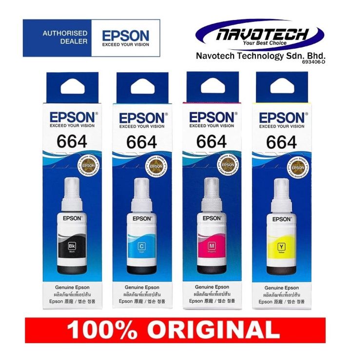 Tinta Epson 664 Original Printer L121 L100 L110 L120 L200 L210 L220 L300 L310 L350 L355 Refill 3119