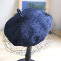 ? Denim Mesh Belly Cap French Elegant Beret Womens Autumn New Arrival Painter Cap All-Match Octagonal Hat