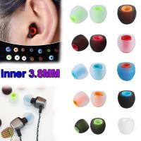 PHILLIPOHN 12pcs 3.8mm สีสัน ทดแทน หูฟัง แผ่นรองหูฟัง เคล็ดลับหูซิลิโคน หูฟังอินเอียร์ หูฟัง