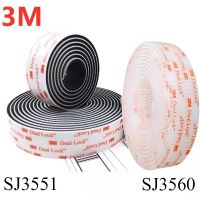 3Mเทปกาวสองหน้าชนิดตีนตุ๊กแกกว้าง 400/25.4 มม.SJ3551 Sj3560 สีดำVHB Mushroom Transparent Fastener Tape 10M